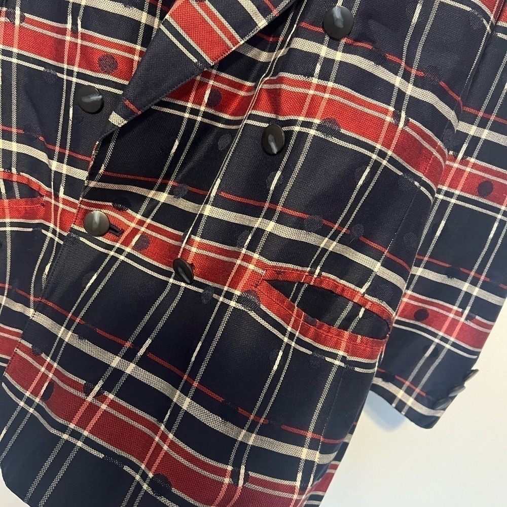 Michii Moon for Sanyo Plaid Polka Dot Blazer 12 - Picture 5 of 6